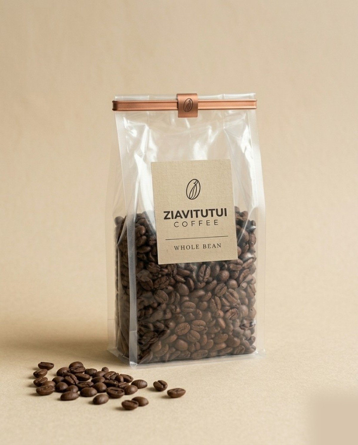Ziavitutui Whole Bean coffee bag, medium roast